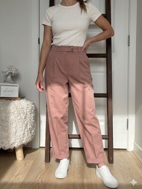 Topshop High-Waisted Pleated Peg Trousers